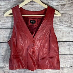 Scully VTG Red Leather Vest Size S